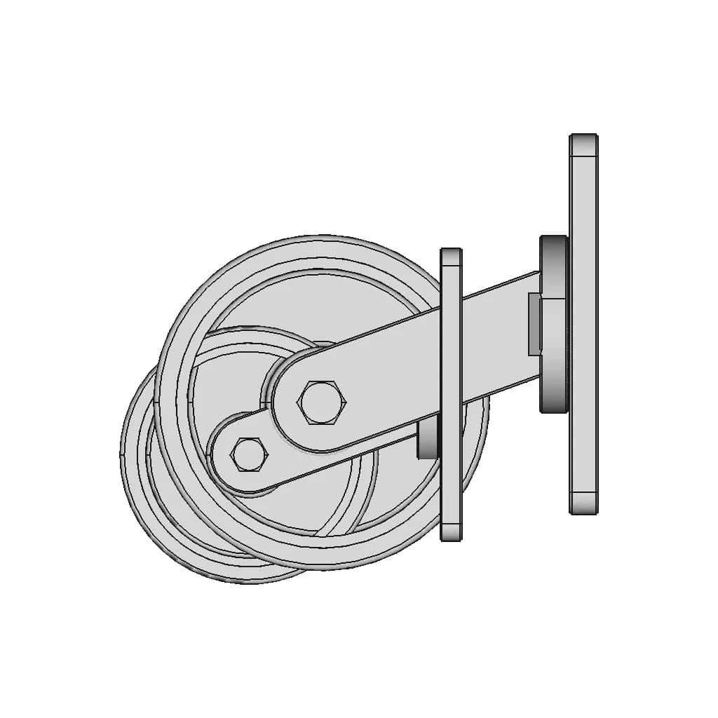 Iron And Polyurethane Wheel - Downloadable CAD Representation_0_270_degree_snapshot