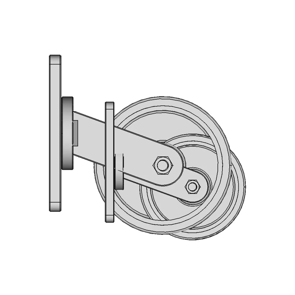 Iron And Polyurethane Wheel - Downloadable CAD Representation_0_90_degree_snapshot