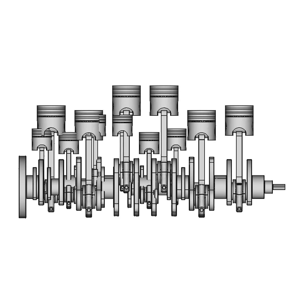 Inline 6 Cylinder Engine (3000 Cc) - Downloadable CAD Representation_0_270_degree_snapshot