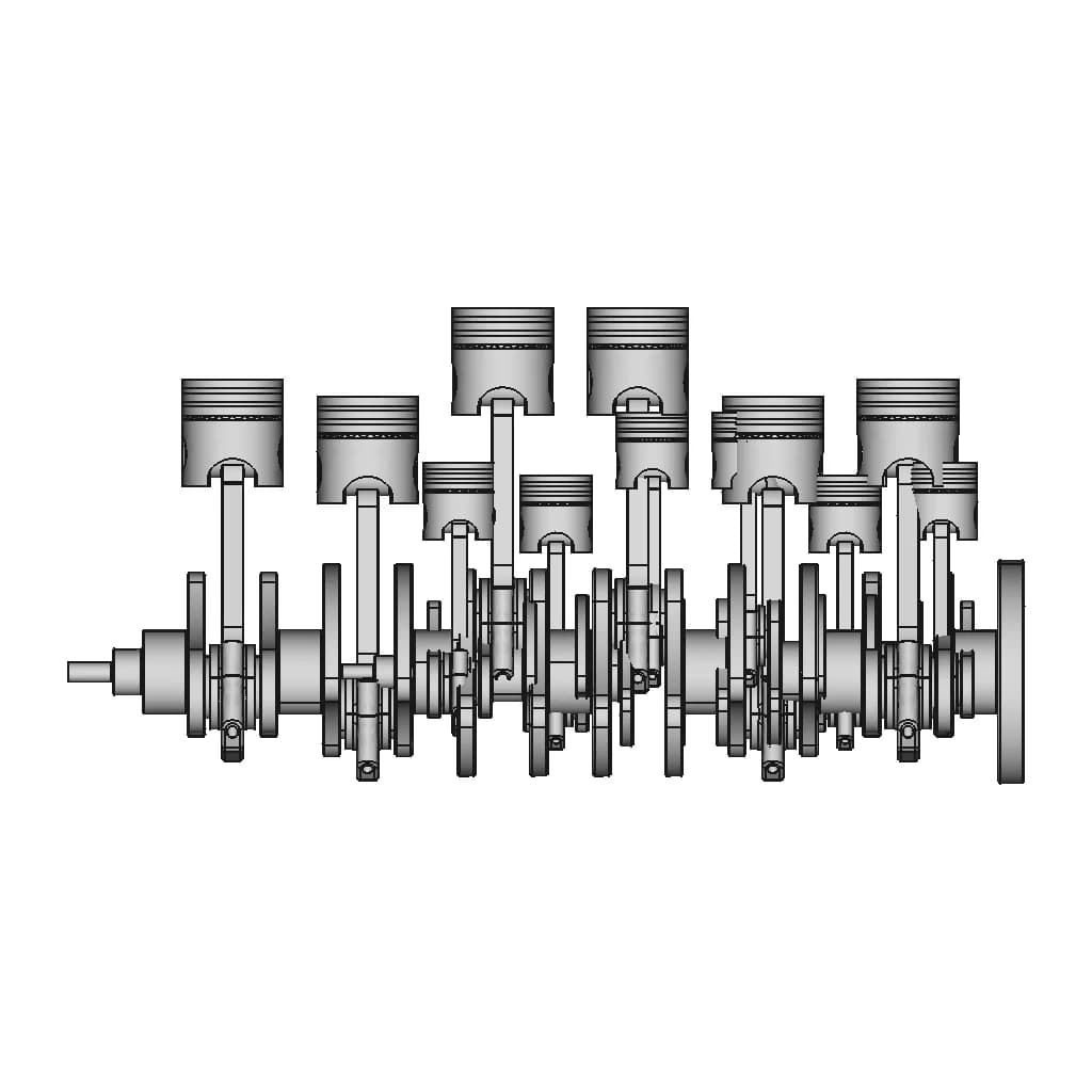 Inline 6 Cylinder Engine (3000 Cc) - Downloadable CAD Representation_0_90_degree_snapshot
