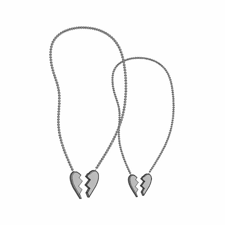 Broken Heart Necklace - Downloadable CAD Representation