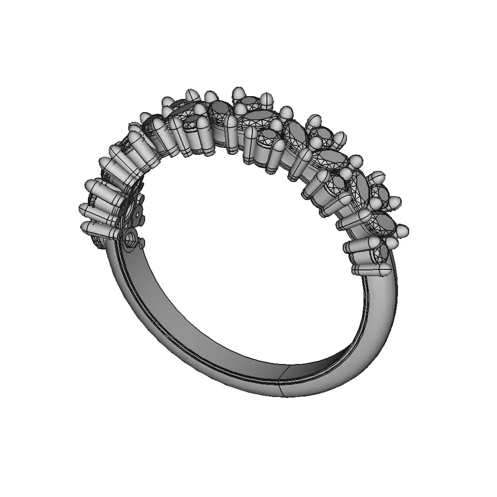 Marquise & Rounds Ring | 3D Engineering Design File_60_30_degree_snapshot