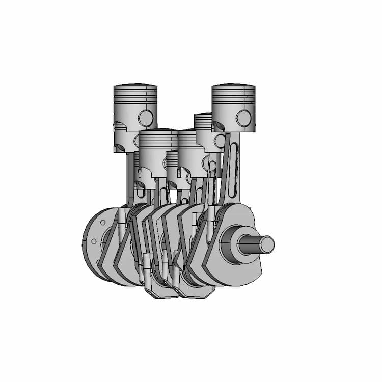 Four Cylinder Engine - Downloadable CAD Representation