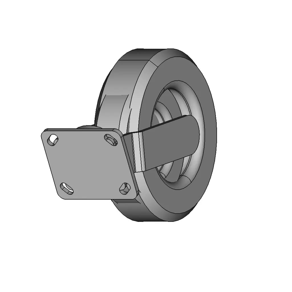 Pneumatic Caster Wheels | High-Quality CAD Model_60_30_degree_snapshot