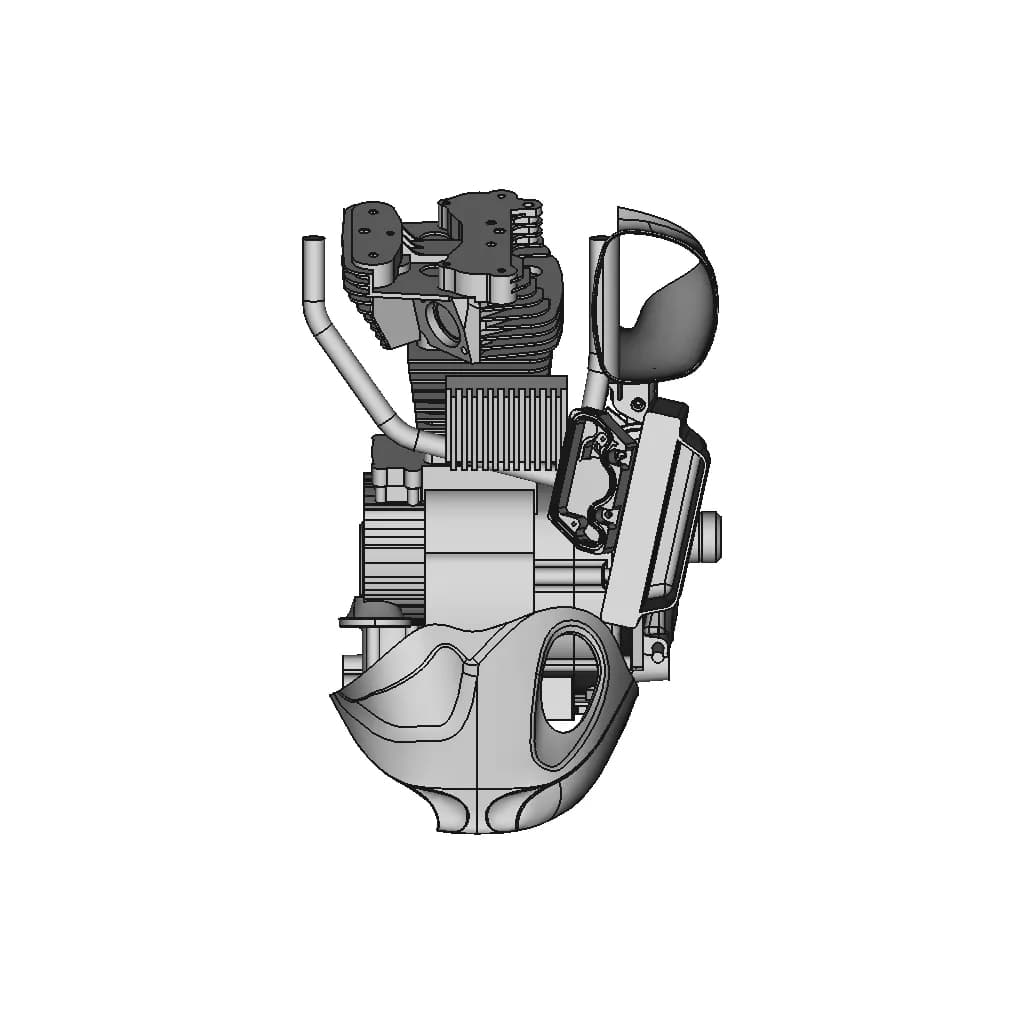 Buell Xb Horn Cowl Mount +T-Rex Frame Slider Left | 3D Engineering Design File_0_0_degree_snapshot