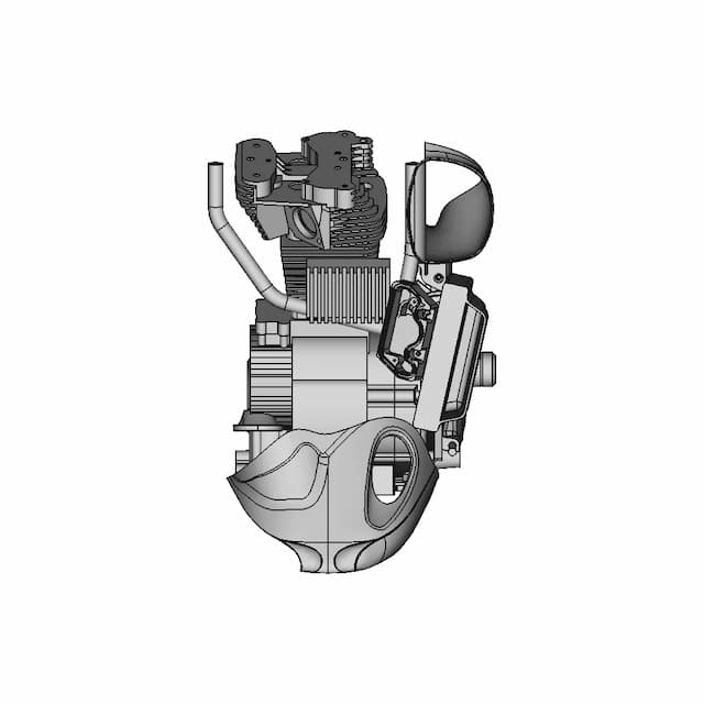 Buell Xb Horn Cowl Mount +T-Rex Frame Slider Left | 3D Engineering Design File