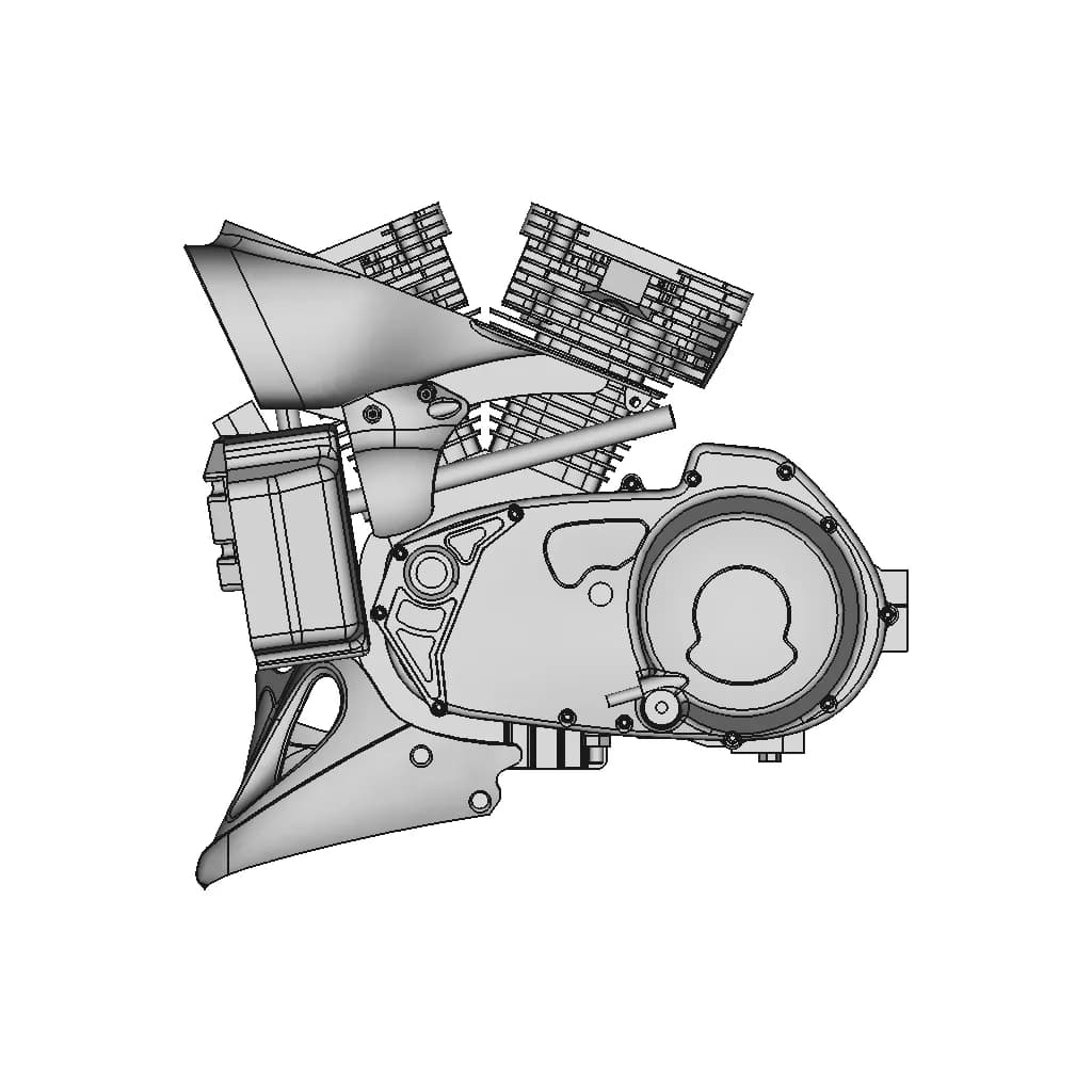Buell Xb Horn Cowl Mount +T-Rex Frame Slider Left | 3D Engineering Design File_0_90_degree_snapshot