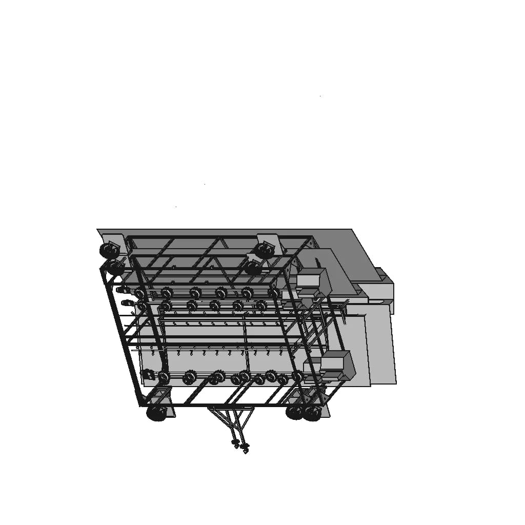 Movable Poultry Cage System - Standard Mechanical Component_60_30_degree_snapshot