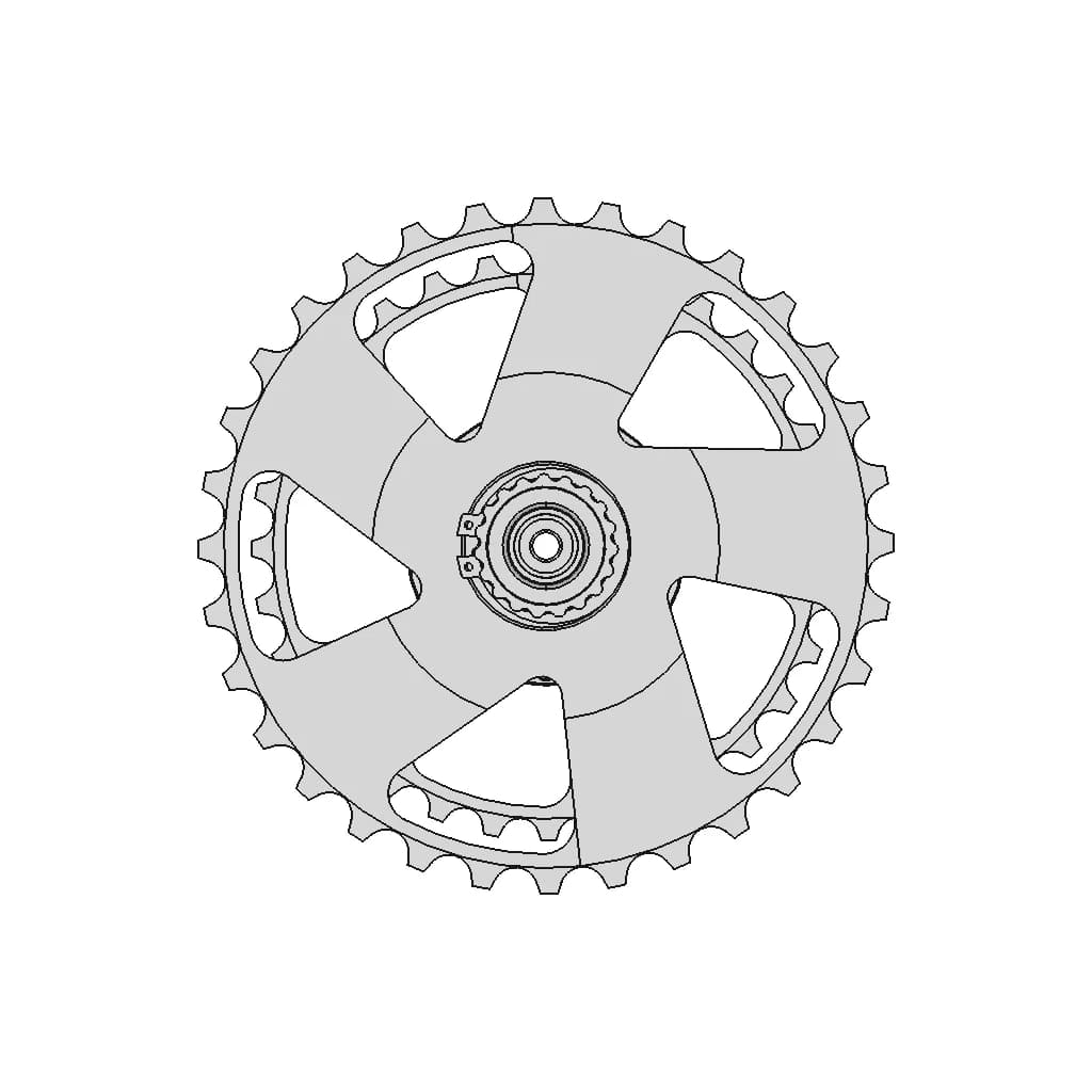 E-Bike Drivetrain With Flexspline Transmission | High-Quality CAD Model_0_90_degree_snapshot
