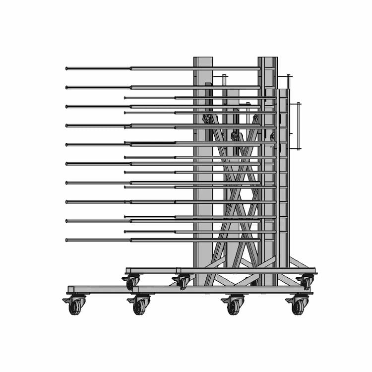 Glass Transport Trolley (One Side) - Standard Mechanical Component