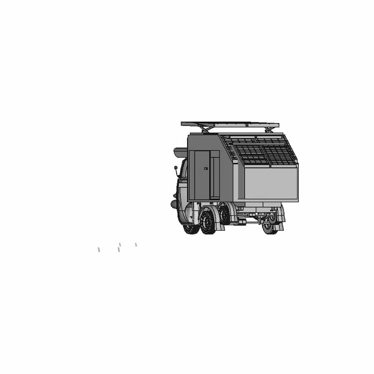 Movable Solar Panel In A Van - Downloadable CAD Representation