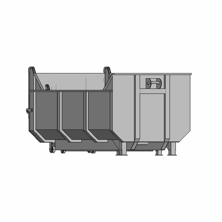 5 Cubic Meter Garbage Bin Heavy-Duty For Roll Over Truck - Standard Mechanical Component