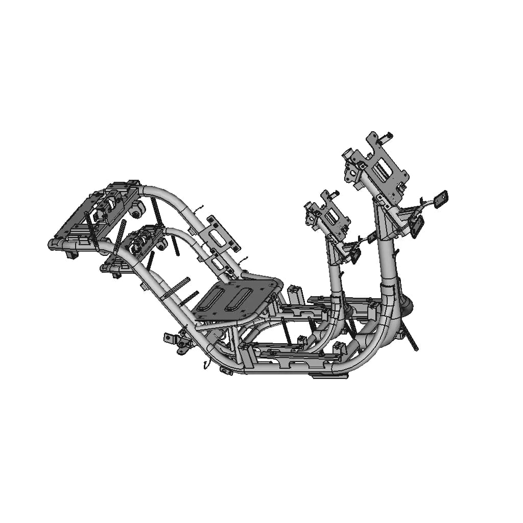 High-Detail Electric Scooter Chassis 3D Model - Downloadable CAD Representation_60_30_degree_snapshot