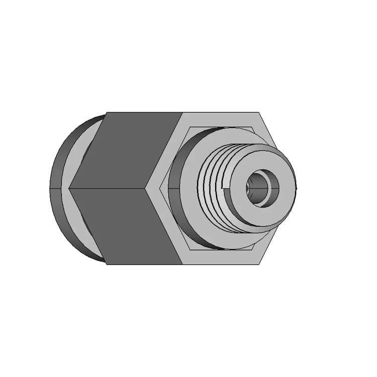 Threaded Pneumatic Fitting - Downloadable CAD Representation