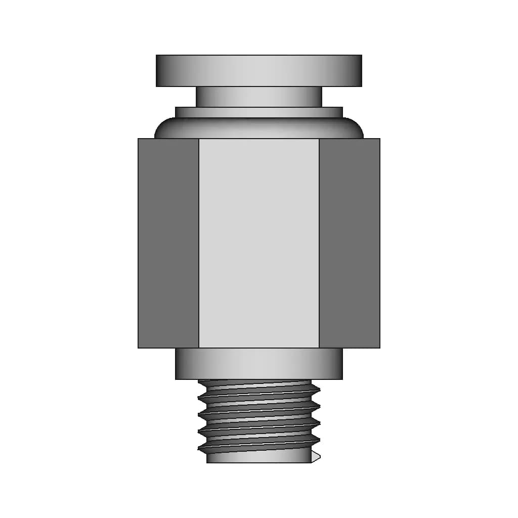 Threaded Pneumatic Fitting - Downloadable CAD Representation_90_0_degree_snapshot