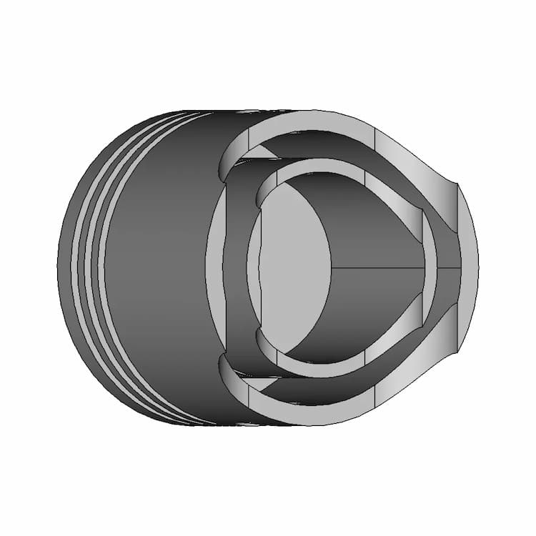 Piston Head With Three Rings | 3D Engineering Design File