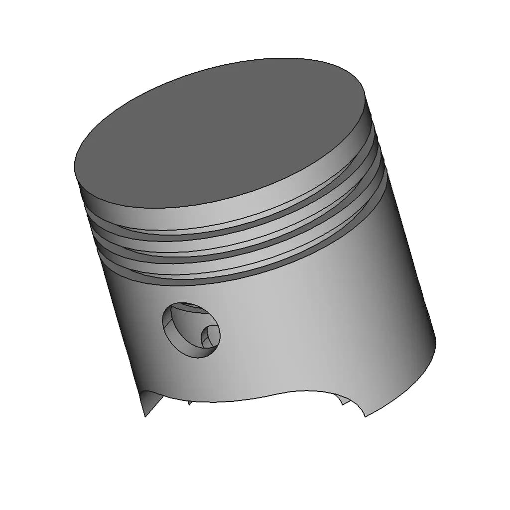 Piston Head With Three Rings | 3D Engineering Design File_60_30_degree_snapshot