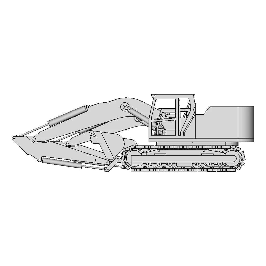 Excavator Wooden Toy | High-Quality CAD Model_0_90_degree_snapshot