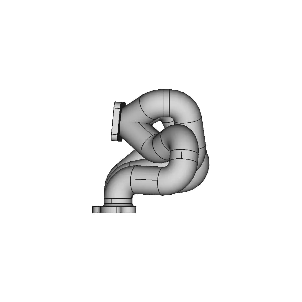 Sr20Det Top Mount Turbo Manifold V.2 | High-Quality CAD Model_0_270_degree_snapshot