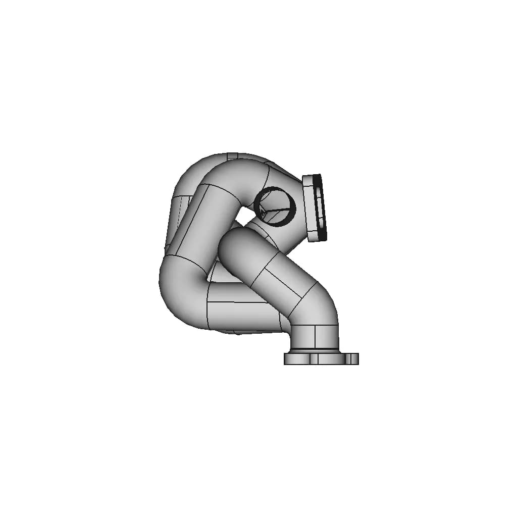 Sr20Det Top Mount Turbo Manifold V.2 | High-Quality CAD Model_0_90_degree_snapshot