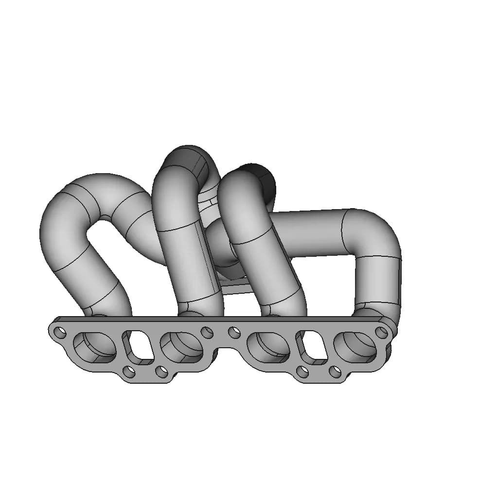 Sr20Det Top Mount Turbo Manifold V.2 | High-Quality CAD Model_60_30_degree_snapshot