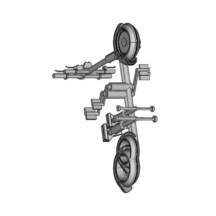 Electric Bike Design With Parking Lock - Standard Mechanical Component