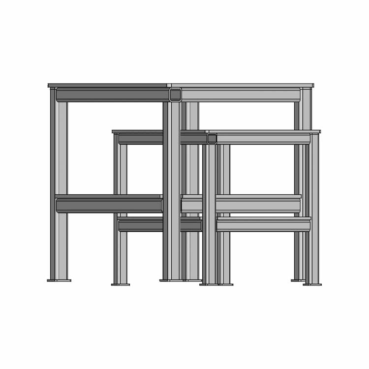 Table Squre Tube Structre 650 X 450 Mm | High-Quality CAD Model