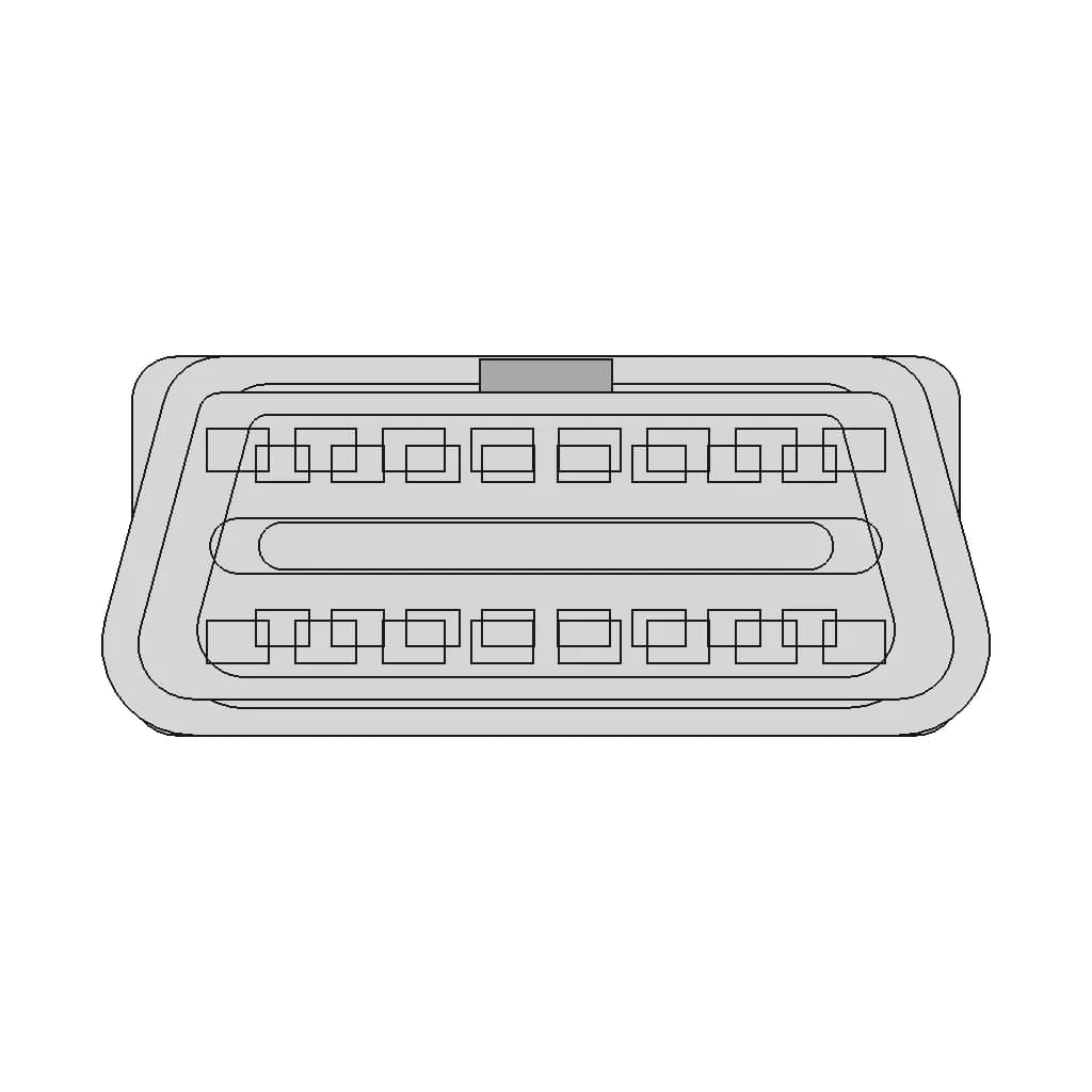 Female Obd2 Connector With Straight Pins - Downloadable CAD Representation_0_0_degree_snapshot