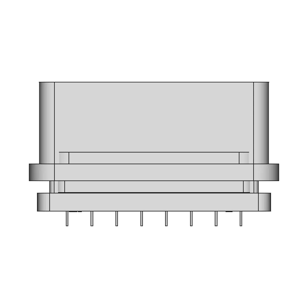 Female Obd2 Connector With Straight Pins - Downloadable CAD Representation_90_0_degree_snapshot