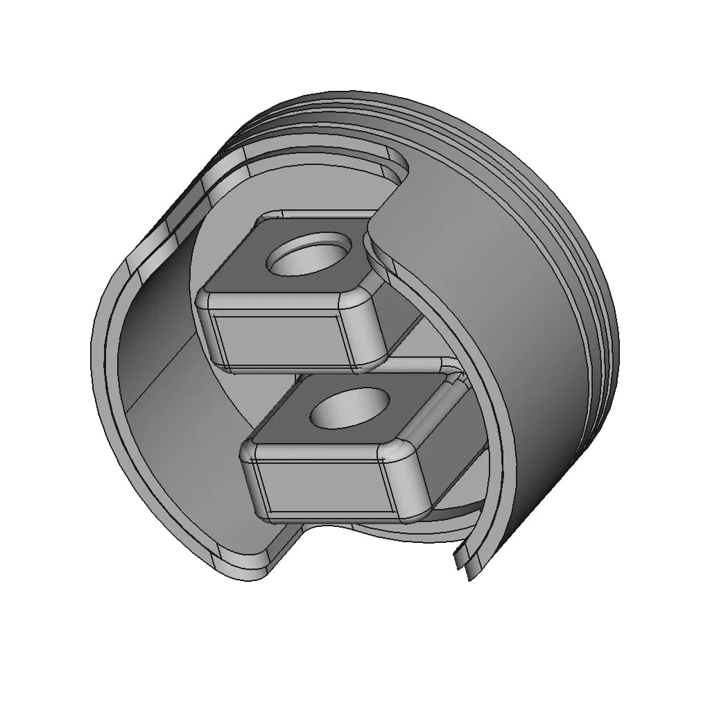 Engine Piston Head Concave Type | 3D Engineering Design File_60_30_degree_snapshot