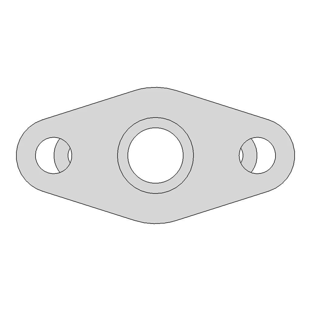 Holset Hx35W Turbo Oil Drain Flange - Downloadable CAD Representation_0_0_degree_snapshot