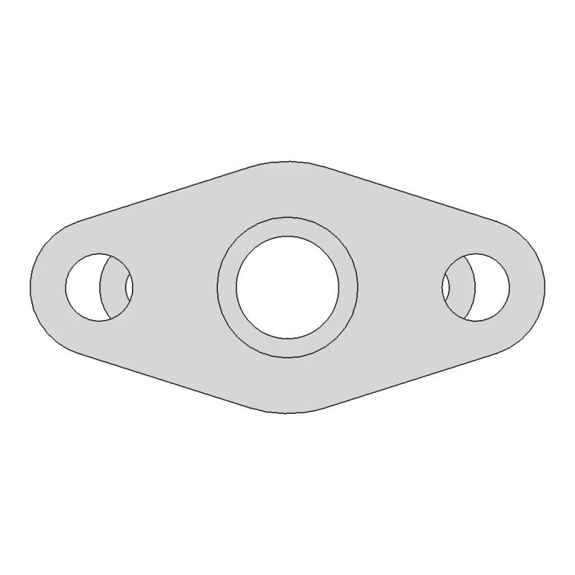 Holset Hx35W Turbo Oil Drain Flange - Downloadable CAD Representation