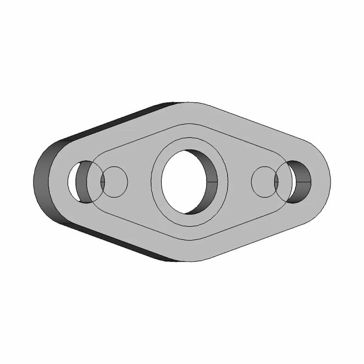 Holset Hx35W Turbo Oil Drain Flange - Downloadable CAD Representation