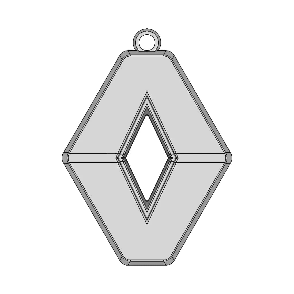 Брелок Для Ключей (Логотип Рено)/Keychain (Renault Logo) - Downloadable CAD Representation_0_0_degree_snapshot