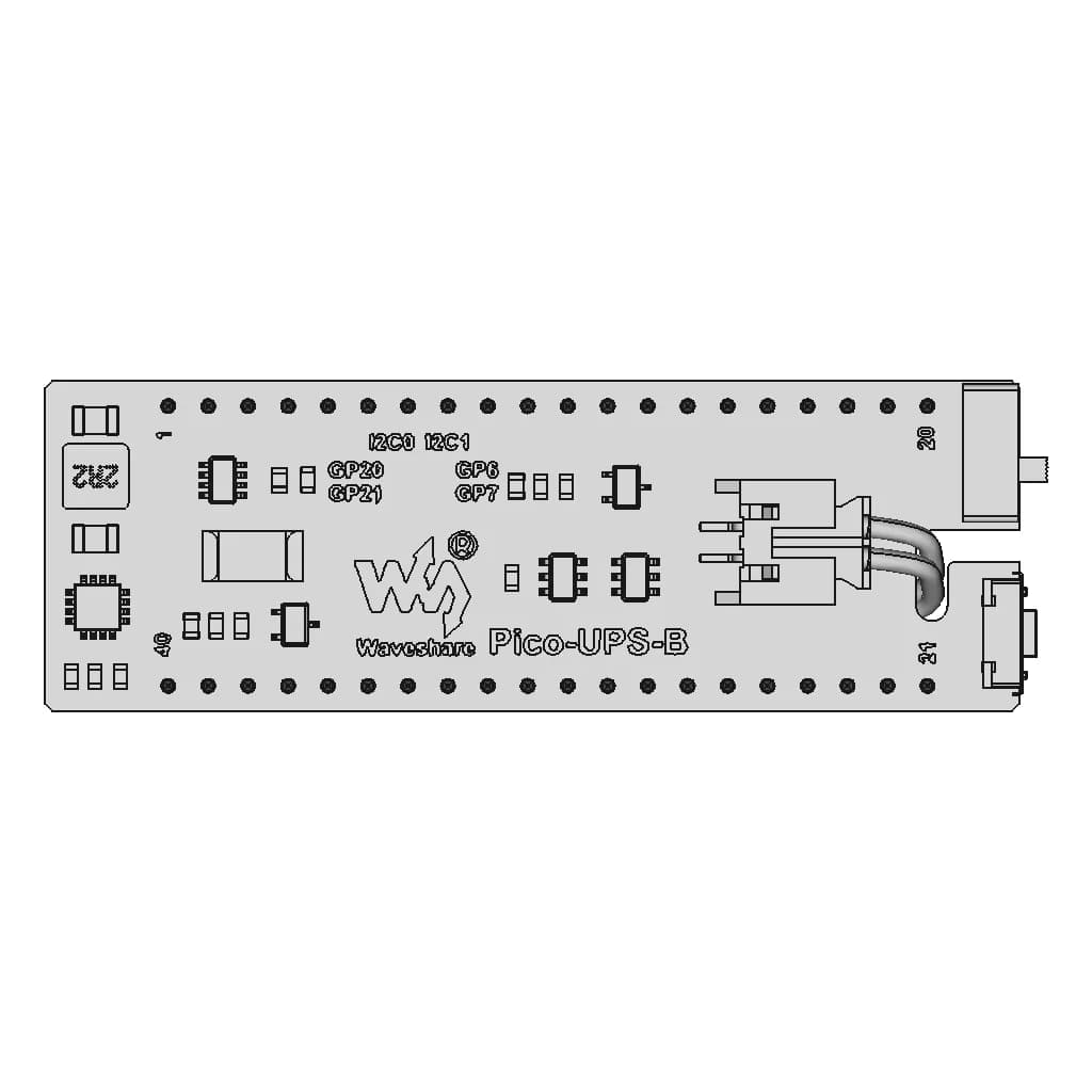 Waveshare Pico Ups Hat (B) | High-Quality CAD Model_0_0_degree_snapshot