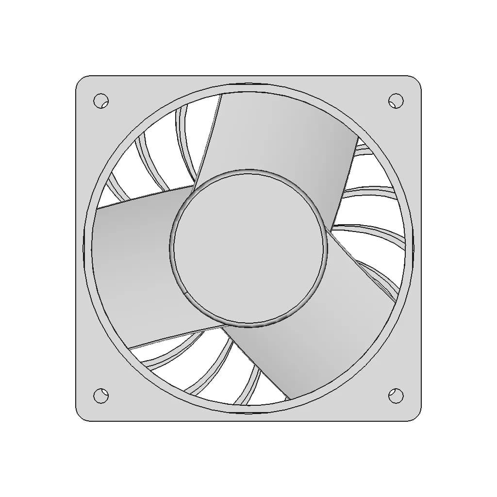 Fan 120X120X32 | Lüfter 120X120X32 - Downloadable CAD Representation_0_0_degree_snapshot
