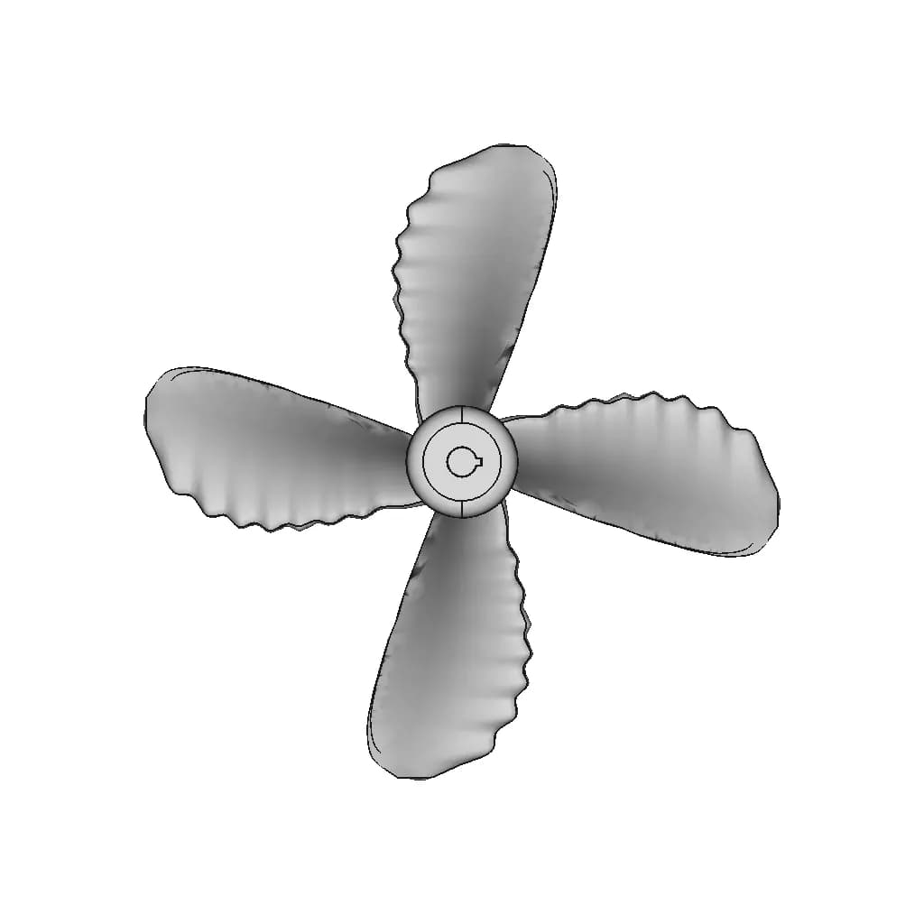 Biomimetic Marine Propeller | High-Quality CAD Model_0_0_degree_snapshot