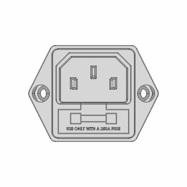 Iec320 C13 Panel Connector With Fuse Holder | High-Quality CAD Model
