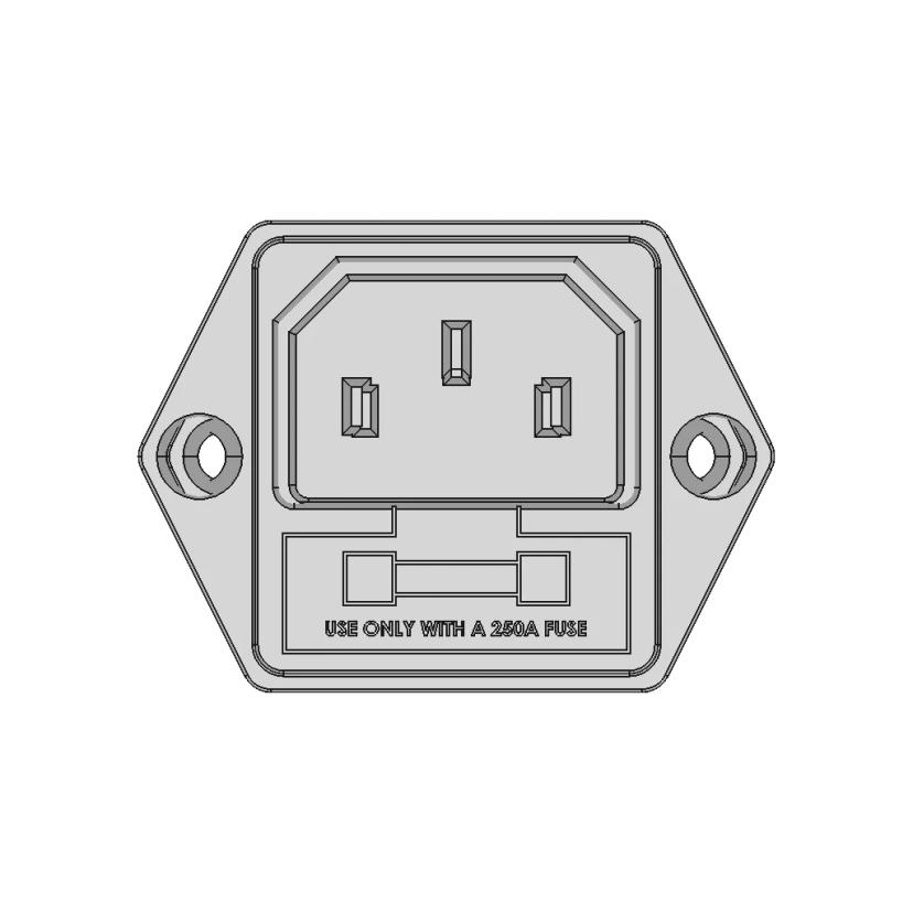 Iec320 C13 Panel Connector With Fuse Holder | High-Quality CAD Model