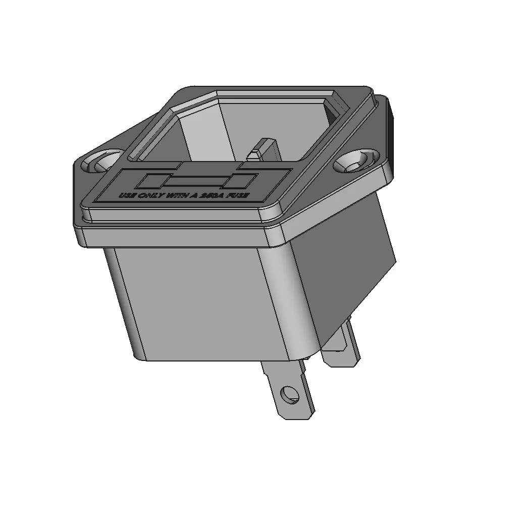 Iec320 C13 Panel Connector With Fuse Holder | High-Quality CAD Model_60_30_degree_snapshot