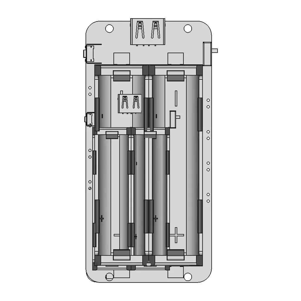 Foriot 1865O Battery Holder Li-Ion Battery | High-Quality CAD Model_0_0_degree_snapshot