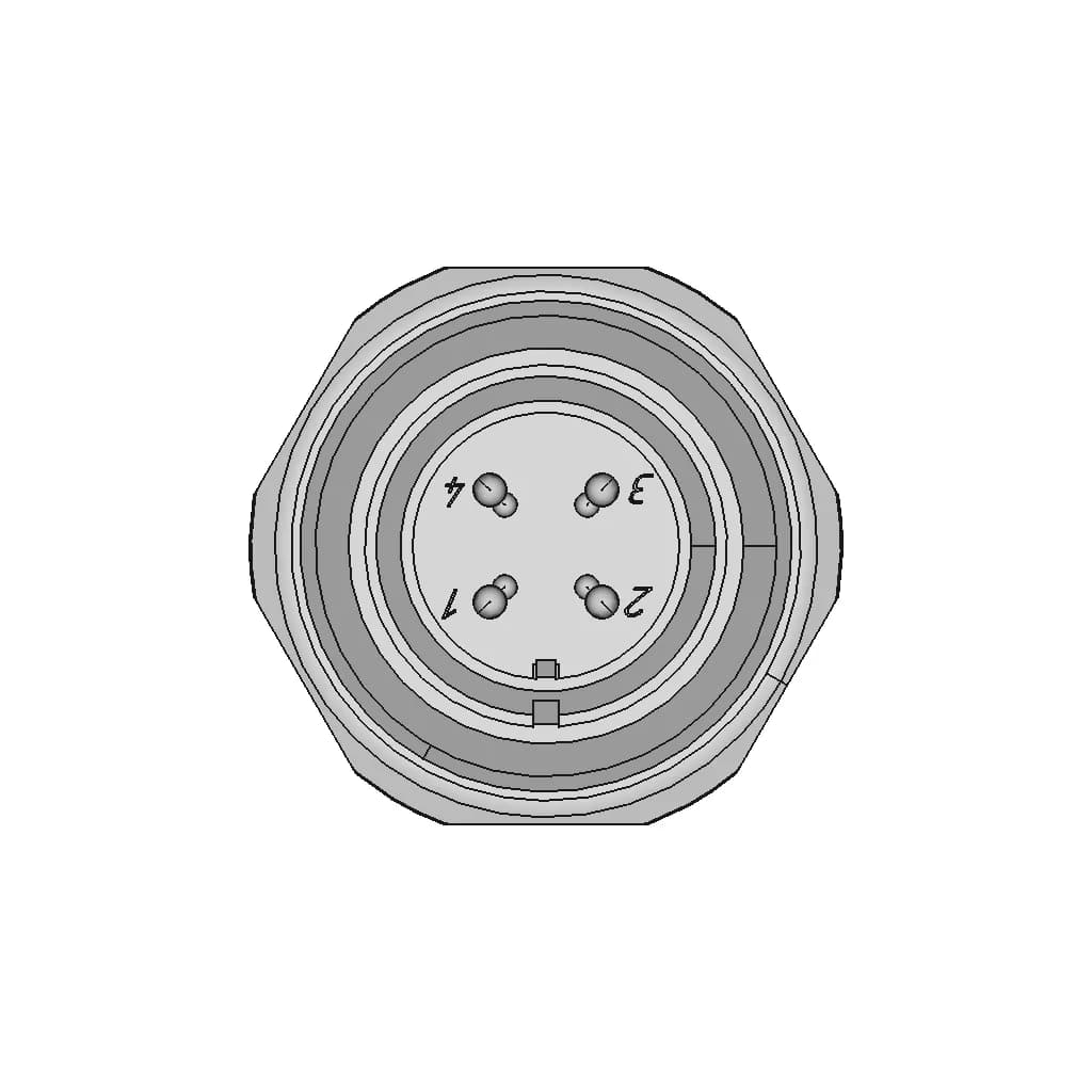 Connector For The Unit - St1213.P4 - Weipu (4 Pins, Ip67, Male) - Downloadable CAD Representation_0_270_degree_snapshot