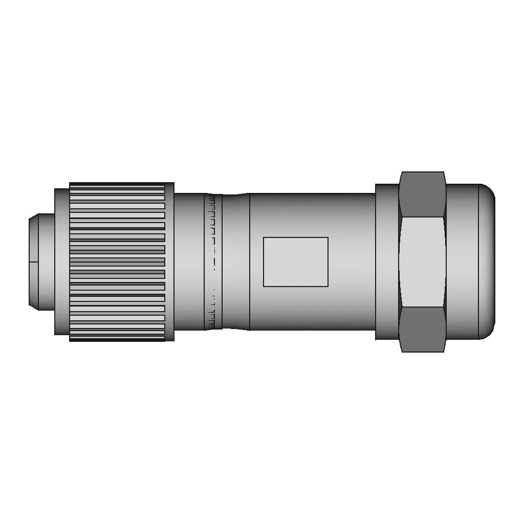Connector Cable - St1210.S4 - Weipu (4 Pins, Ip67, Mom) | High-Quality CAD Model_90_0_degree_snapshot