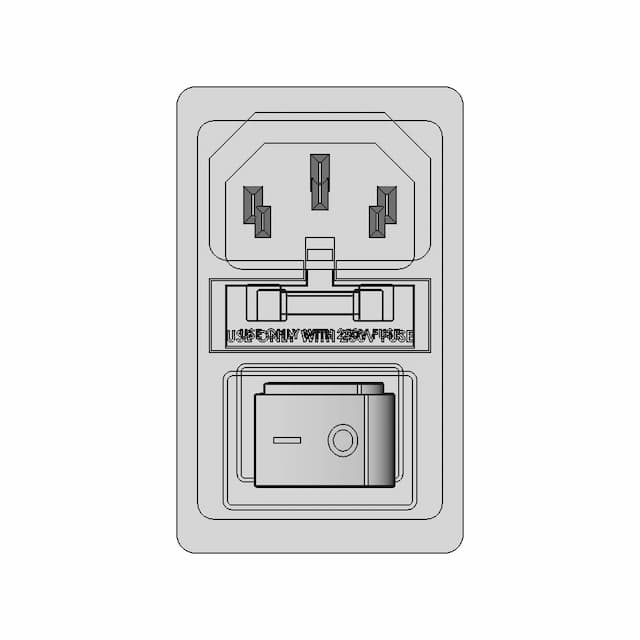 Male Ac Power Plug Socket With Fuse Holder - Standard Mechanical Component