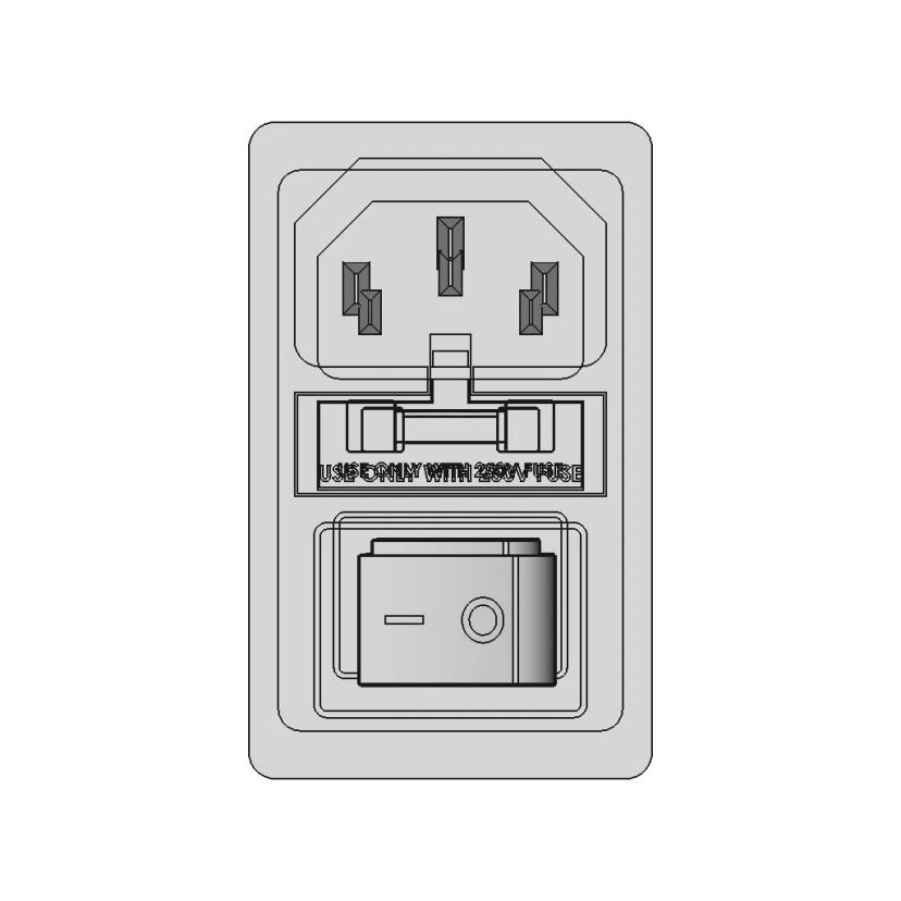 Male Ac Power Plug Socket With Fuse Holder - Standard Mechanical Component