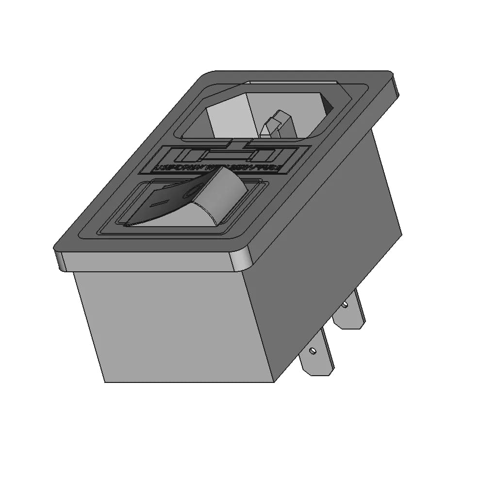 Male Ac Power Plug Socket With Fuse Holder - Standard Mechanical Component_60_30_degree_snapshot