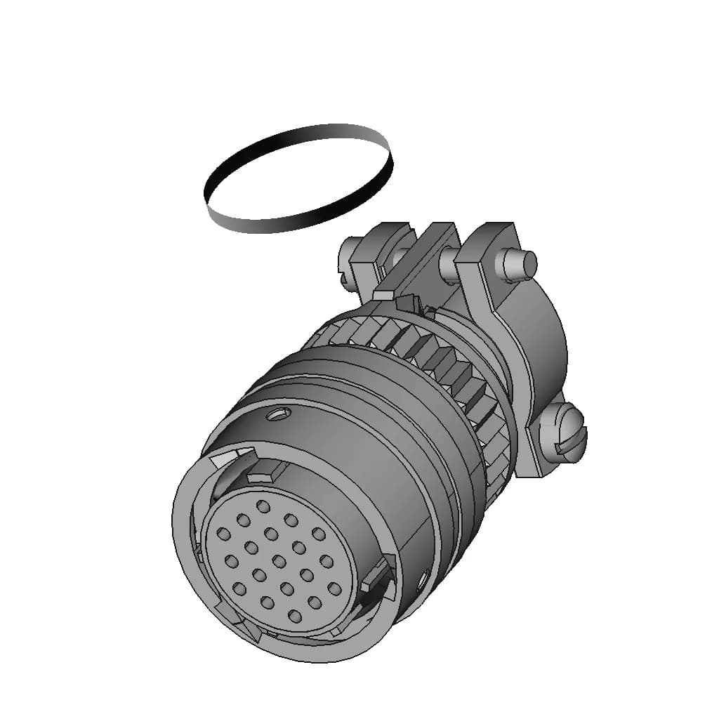 Amphenol | Pt06A14-19S(Sr) | Mil-Dtl-26482 | 14 Shell 19 Pins - Downloadable CAD Representation_60_30_degree_snapshot