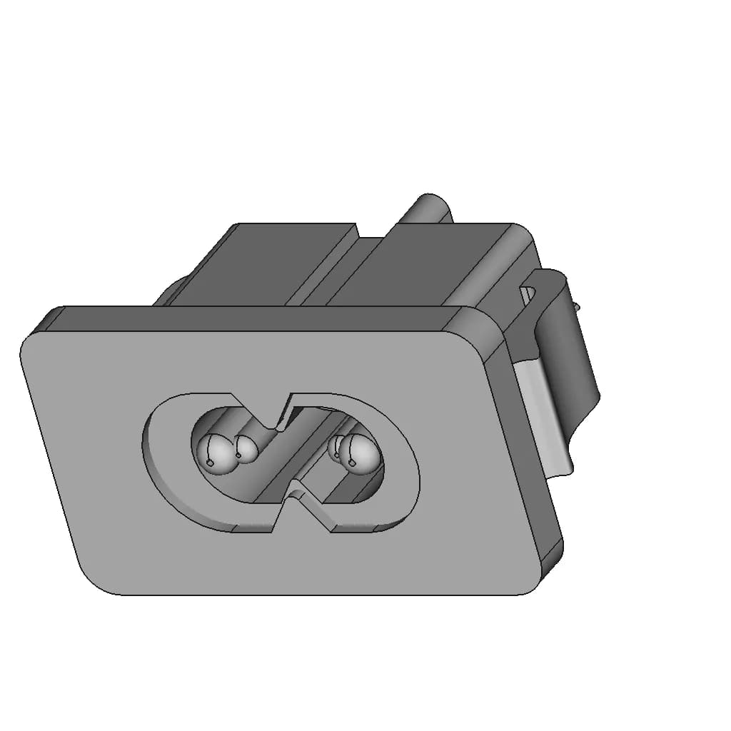 Db-8 2 Pin Ac Plug Base Jack - Standard Mechanical Component_60_30_degree_snapshot