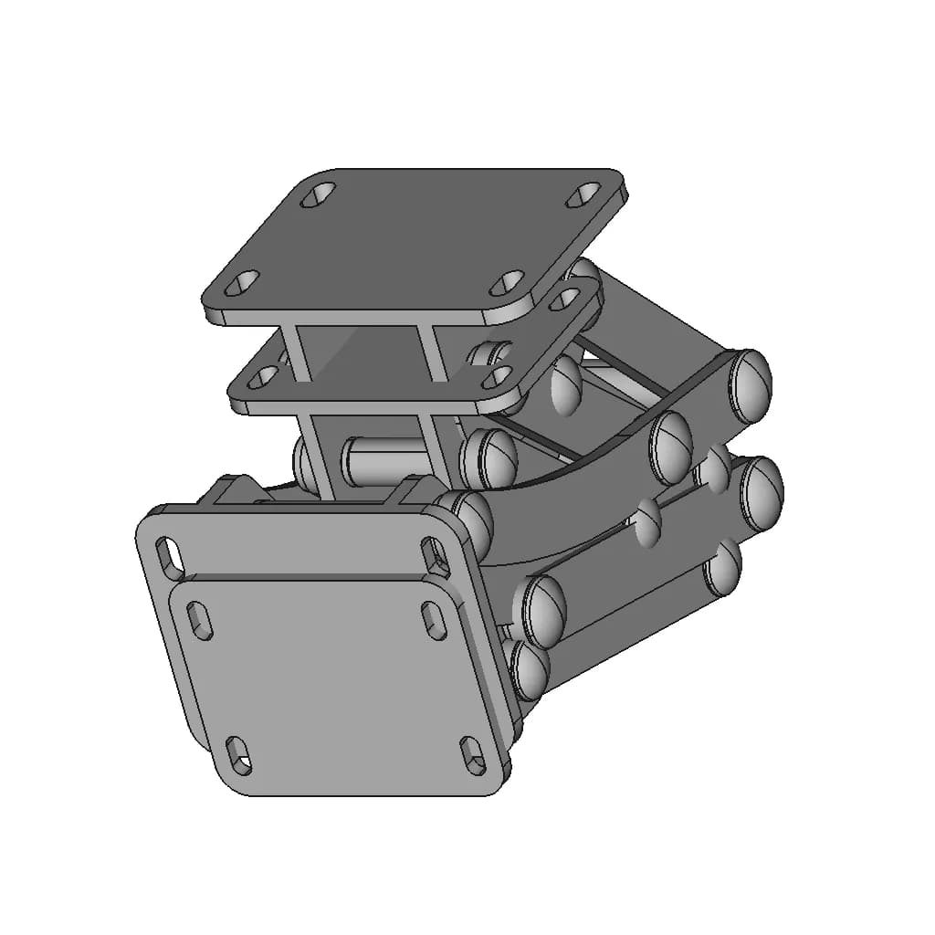 Accordion Marine Hinge 316L Stainless Steel | 3D Engineering Design File_60_30_degree_snapshot