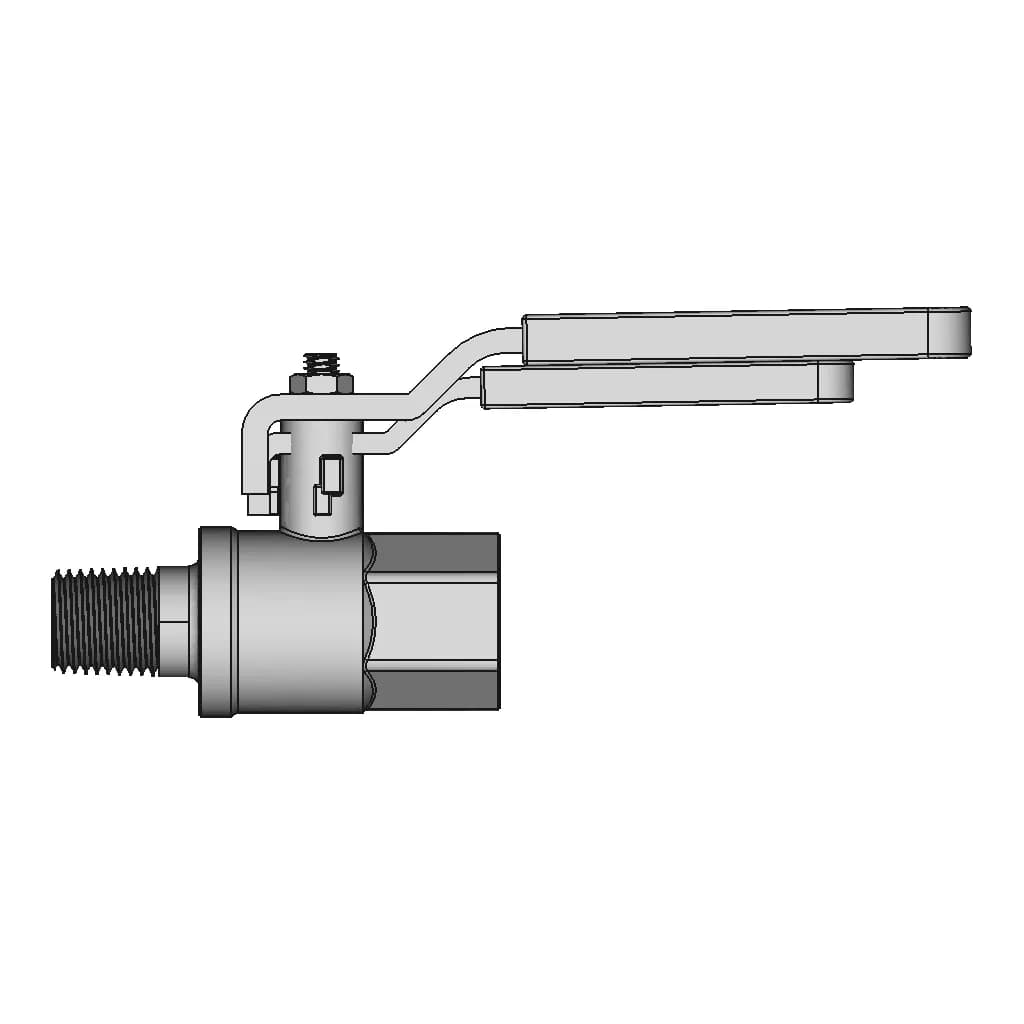 1/4" Npt Ball Valve - Downloadable CAD Representation_0_90_degree_snapshot